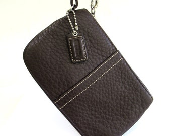 vintage coach  brown  leather wristlet  ...  pebbled leather  purse  ...  wallet  ...  compact