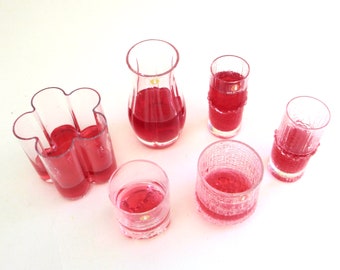 vintage iittala finland   ...  collection of shot glasses and mini vases  ... mid century modern
