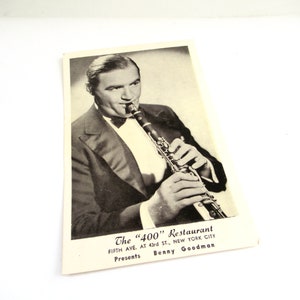 vintage post card  ...  Benny Goodman  ...   The 400 club restaurant   ...   New York City