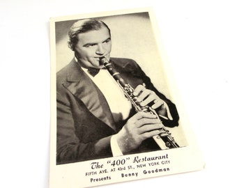 vintage post card  ...  Benny Goodman  ...   The 400 club restaurant   ...   New York City