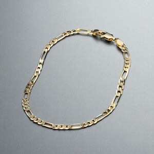 100% 925 Sterling Silver 3.3MM Diamond-Cut Italian Figaro Chain Bracelet – Handmade Gift Jewelry for Women – Certified Elegant Style
