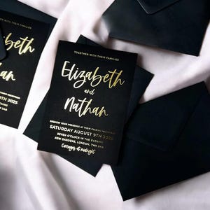 Faire-part de mariage en aluminium personnalisé | Cartes RSVP minimalistes modernes | Invitations élégantes pour le dîner de répétition | Faire-part d'anniversaire personnalisé