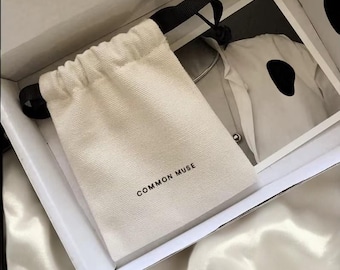 Custom Cotton Gift Bags with Logo – Reusable Muslin Dust Pouch for Jewelry, Makeup, Party Favors, Personalized Sack