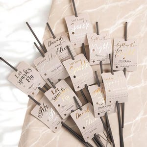 Let Love Sparkle Wedding Tags – Etichette personalizzate per fuochi d'artificio – 50 pezzi – Bomboniere personalizzate per Capodanno e anniversario