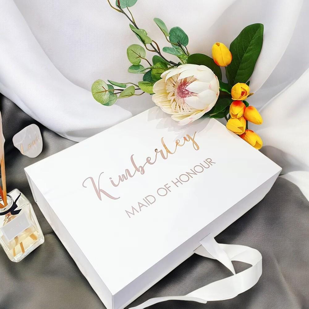 Custom Bridesmaid Proposal Gift Box – Will You Be My Bridesmaid Box – Wedding Party Favor – Maid of Honour Gift – Ribbon Hen Party Box