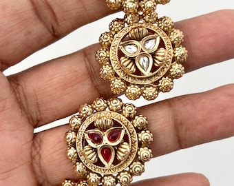 Adjustable Indian gold plated Rings/ Finger rings/ bridal wedding ring hand accessory/ Indian wedding jewelry/ Bollywood/celebrity jewelry