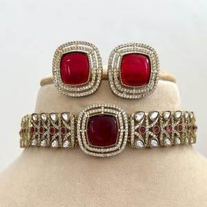 Gorgeous monzonite kundan choker/Indian kundan Polki choker/Celebrity Kundan Jewellery/moissanite choker/premium wedding choker/ 6 colors