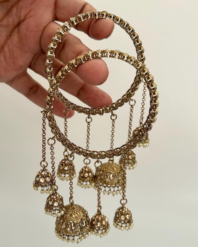 Antique Gold Pakistani Polki Bangles: Indian Wedding Choora Bangles ...