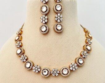 Gold plated Tyaani Inspired Necklace set: Indian/Pakistani wedding reception Bridal Jewelry