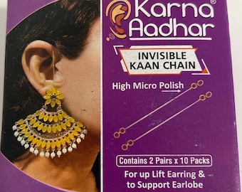 Heavy Earring Holder/Invisible Ear Chain/chain for Heavy earrings/Transparent ear chain/Stretchable Heavy duty Rubber share/invisible sharey