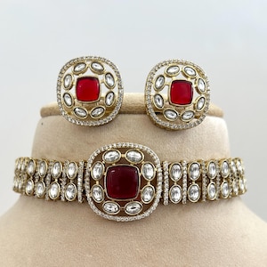 Gorgeous monzonite kundan choker/Indian kundan Polki choker/Celebrity Kundan Jewellery/moissanite choker/premium wedding choker/ 7 colors