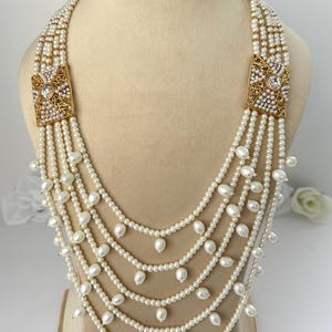 Gold Pearl Necklace For Groom/Pearl Necklace/Long Necklace/Indian Wedding Jewelry/Pakistani Wedding/bridegroom Necklace/Sherwani necklace