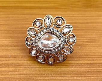 Gorgeous Kundan Rings/ Indian wedding/ Adjustable Ring/ Indian Ring/Pakistani Jewelry/ Indian Jewelry/ Bollywood/celebrity Jewelry/ rings