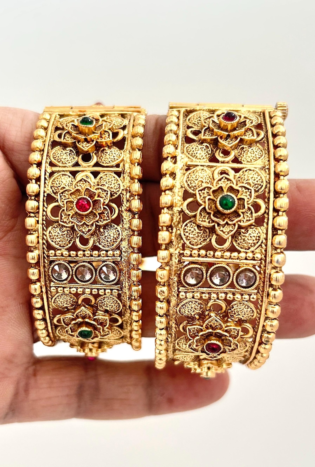Gold Plated Openable Bangles: Bridal Choora Bangle/kada, Golden