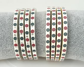 White dotted Bangles for bridal choora: Sikh Religious Wedding Chora bangles set of 4.