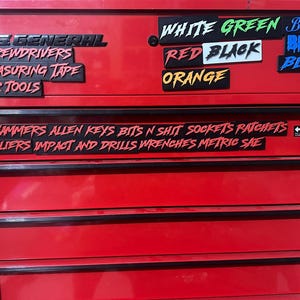 Custom Magnetic Toolbox Labels, 3D Printed Label Organizers for Tool Box, Garage, Shop Organizers (12 pack)