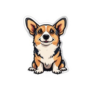 Corgi Sticker | Floofy But Fierce | Funny Sassy Dog Kiss-Cut Sticker | Laptop Journal Decal | Corgi Lover Gift