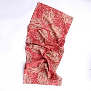 Pink Cotton Linen Table Runner, Hand Dyed Organic Cotton, Eco-Friendly 16&quot;x90&quot; for Stylish Dining - Rosette SAMPLE Sale