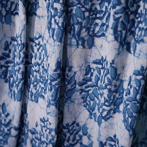 Indigo blue and white bedroom window curtain is sold per Panel cotton hand block printed Home and Living LEAH image 3