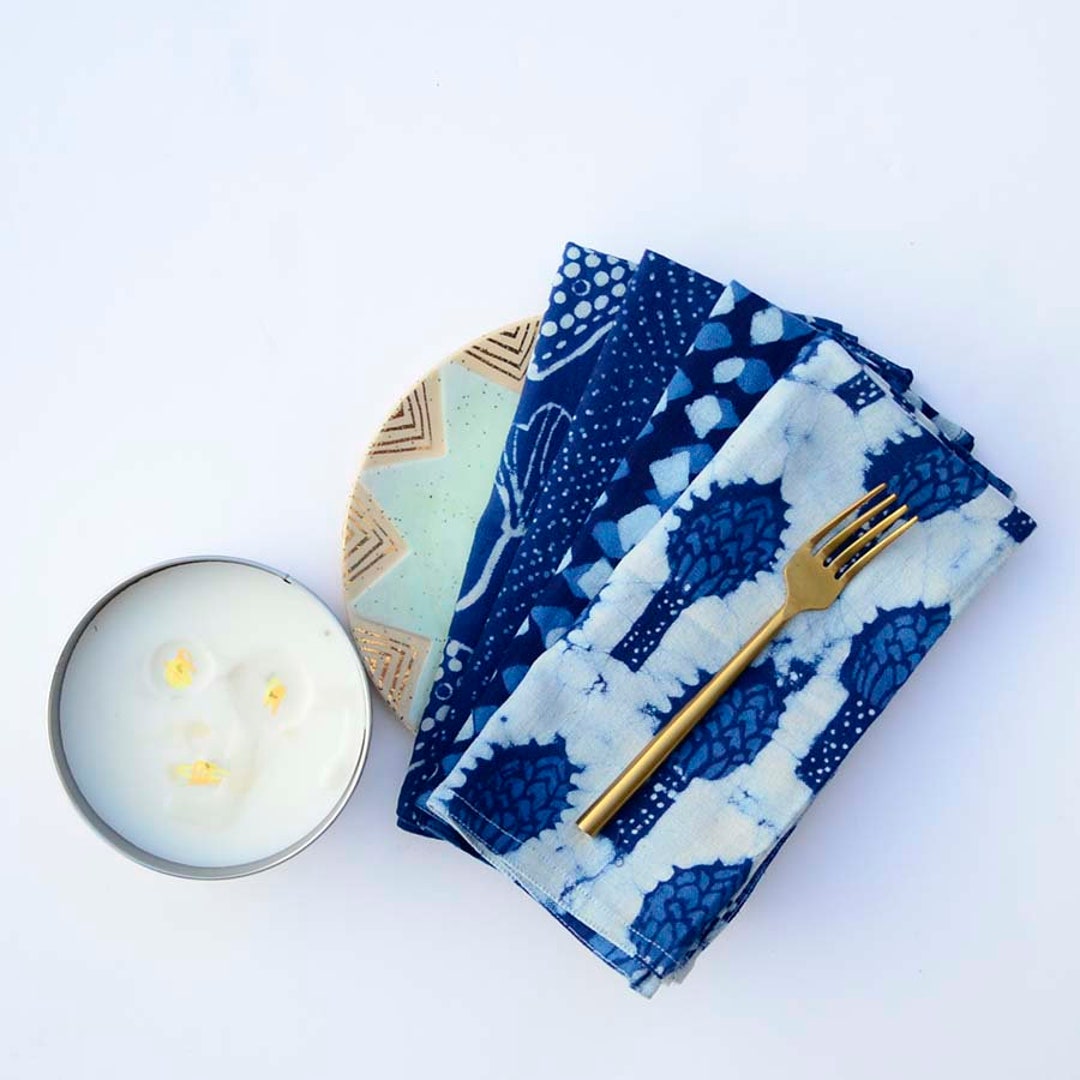 TABLE NAPKINS Blue Mix and Match Napkin Indigo Cotton Table Linen Home