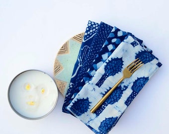 TABLE NAPKINS blue mix and match napkin indigo cotton table linen home kitchen dining table organic cotton Set of4 Mix and Match 3
