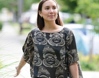 Bohemian Crop top / brown Luxurious Blouse/ Beach wear / Plant Dyed/ Silk Beach Cover up / holiday gift - KATHAK