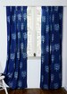 Indigo curtains window curtain Indigo blue bedroom - is sold per Panel - 44'x84' - hand block printed - Cotton - Home and Living - Tree 