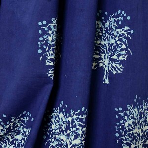 Indigo curtains window curtain Indigo blue bedroom is sold per Panel 44x84 hand block printed Cotton Home and Living Tree image 3