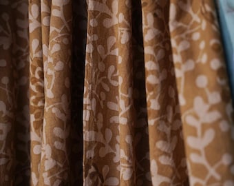Leaf Print curtains panels window treatment brown taupe home living houseware - Alfu Floral drapes SAMPLE