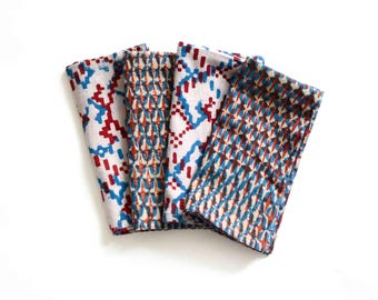 Colorful Dinner Napkins Set of 4 Organic Cotton Block Print Table Linen – Tamanah