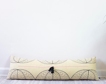 Long Pillow, Geometric print, Oblong pillow, Body pillow, Abstract print, minimalistic, bohemian decor - PUMPKIN sample sale