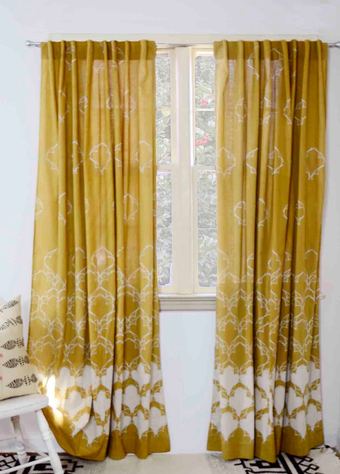 Mustard yellow window panels curtains drapes bedroom curtain Etsy