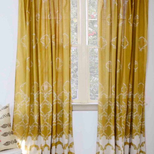Yellow Curtains Panels Window Curtains Treatment Mustard Etsy