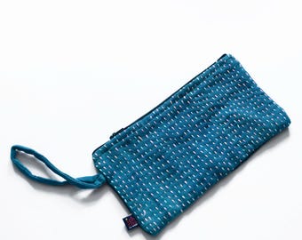 Upcycled Hand Embroidered Organic Cotton Clutch | Gudri Pouch
