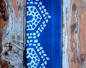 Blue Napkins / Geometric print / organic cotton / Indigo Plant Dye / Blue Wedding Table Decor -  LACE sample sale