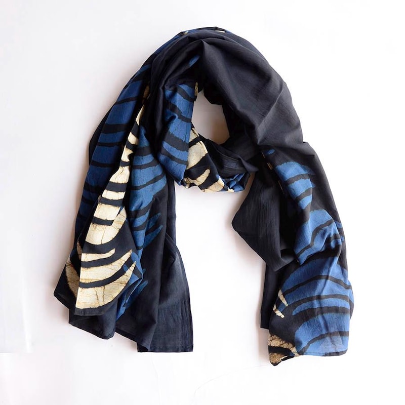 Navy Silk or Cotton Scarf - Etsy