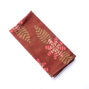 Napkin Flower Design Block Print cloth Hand Towel Hand Dyed / sustainable holiday gift house warming / organic cotton table linens - FLOWER