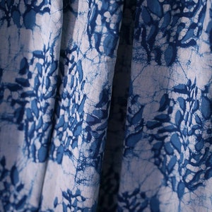 Indigo blue and white bedroom window curtain is sold per Panel cotton hand block printed Home and Living LEAH image 7