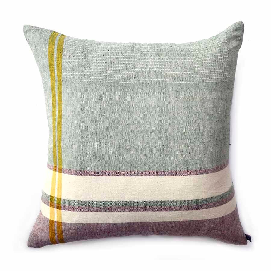 Pastel Color Square Pillow/Oreiller de Chambre à Coucher Solide Vert Doux Coton Biologique, Colorant