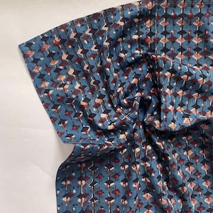 Servilleta azul para cena, mantelería con estampado índigo, servilletas de tela de algodón orgánico, regalo para anfitriones - Tara MUESTRA