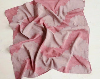 Muted Pink Bandana / unisex / silk face cover head wrap / wavy / hair wrap / gift under 30 Bohemian scarves bandana - WAVY