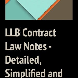 Puede incluir: Fondo negro con un diseño geométrico colorido en la parte superior. El texto "LLB Contract Law Notes - Detailed, Simplified and Complete" se muestra en blanco. La fecha "08/11/2025" está en la parte inferior.
