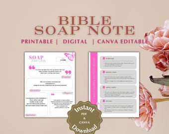 Bible Study SOAP Note Template: Printable PDF, Canva Editable, Goodnotes Compatible