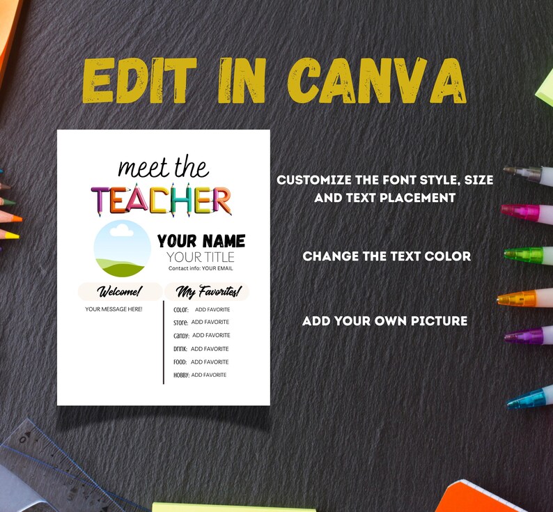 Editable Meet the Teacher Template: Back to School Flyer (canva, 8.5x11 ...
