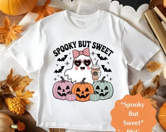 Spooky Sweet Ghost PNG: Kawaii Halloween Sublimation Design (Digital Download)