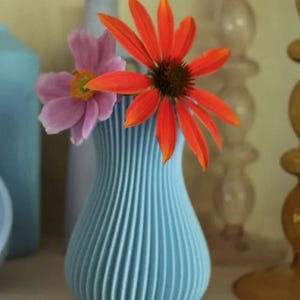 Modern vas med subtil spiralform | 3D-utskrivet minimalistiskt dekorativt föremål för torkade blommor | Lugn skulptural accent för inredning
