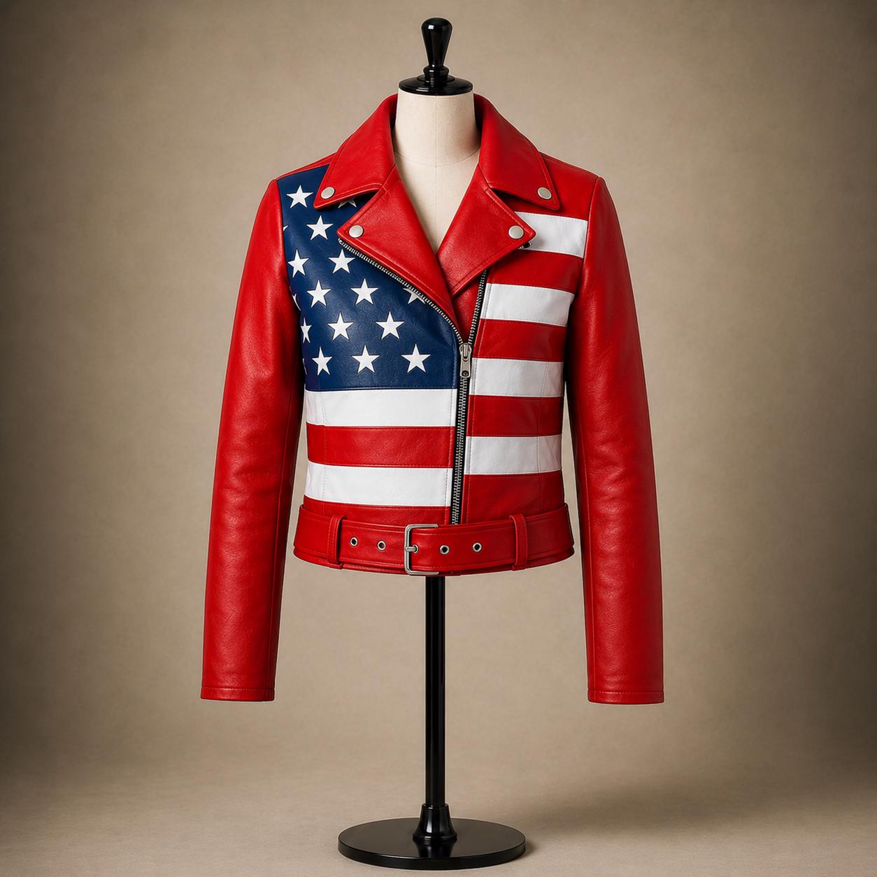 Usa Flag Leather Jacket - Etsy