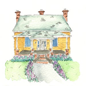 Custom Watercolor: House landscape size 5x7 image 3