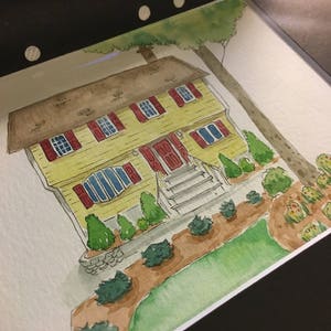 Custom Watercolor: House landscape size 5x7 image 7
