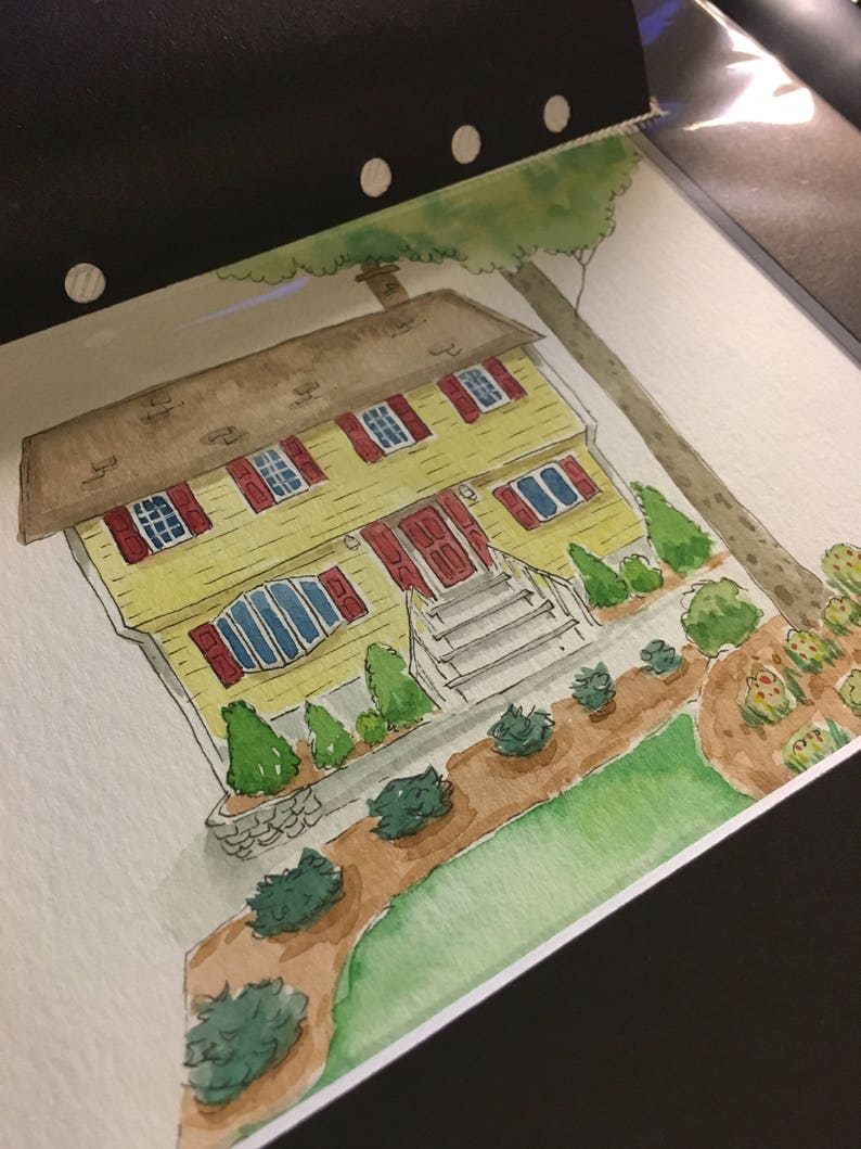 Custom Watercolor: House landscape size 5x7 image 7